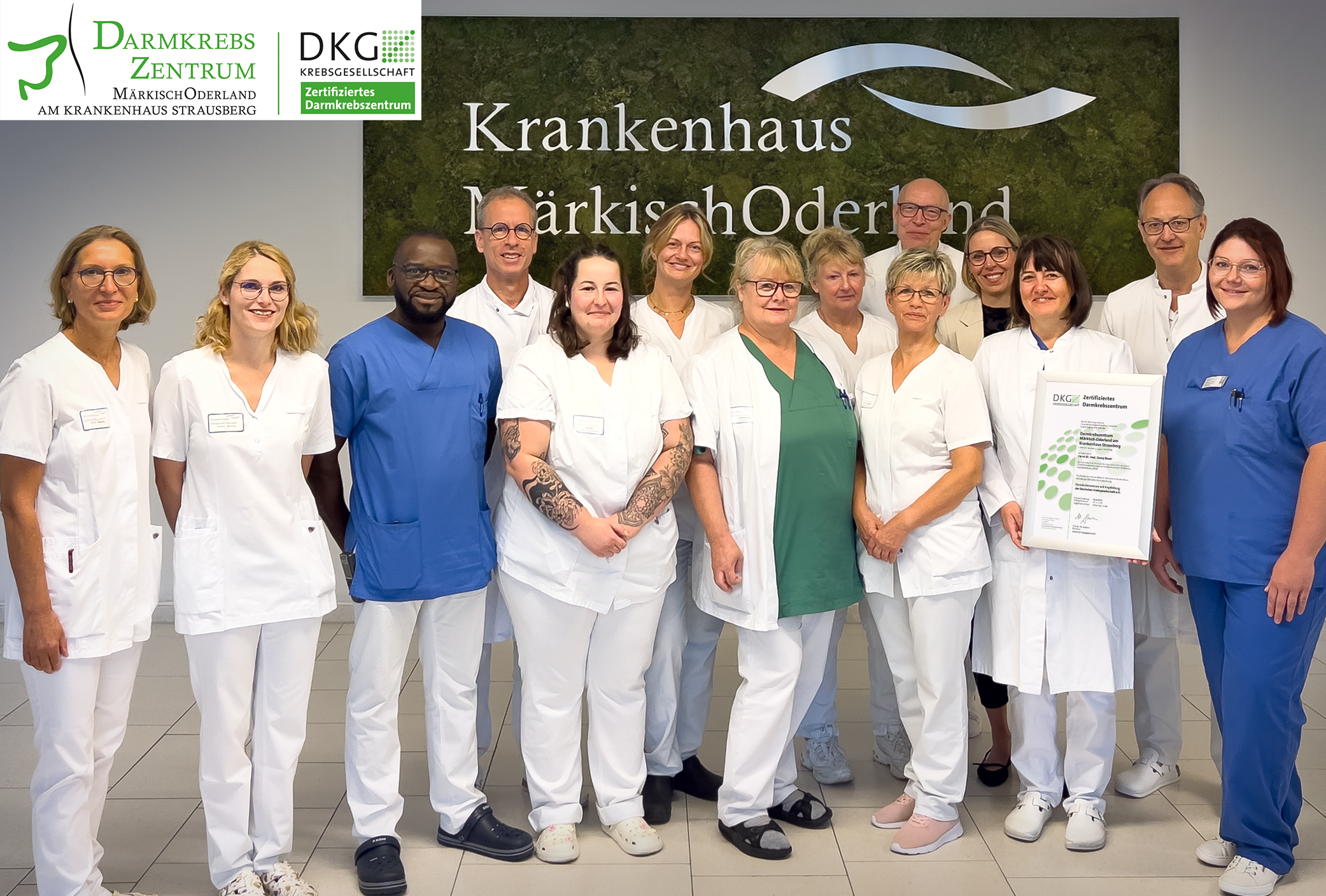 Teambild Darmkrebszentrum Krankenhaus Strausberg mit DKG-Zertifikat