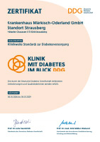 Urkunde Klinik mit Diabetes im Blick